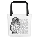 Black and White Owl Graphic and Facts About Owls Texts Grocery Tote Shopping Bag, Bags, $ 29.00, A Moment Of Now™